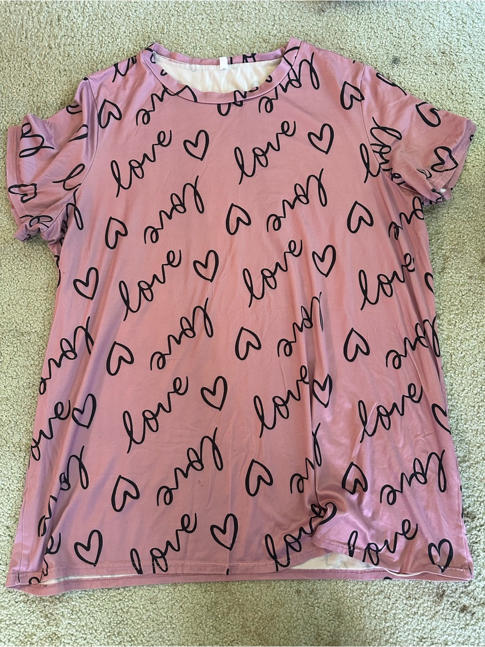 Pink 'Love' Graphic Oversized Nightgown